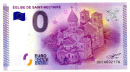 2015-1 BILLET TOURISTIQUE FRANCE 0 EURO SOUVENIR N° 002321 EGLISE DE SAINT NECTAIRE - Prove Private