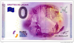 2015-1 BILLET TOURISTIQUE FRANCE 0 EURO SOUVENIR N° UECM004425 GROTTES DE LACAVE Tirage 5 000 Ex Billet épuisé - Prove Private