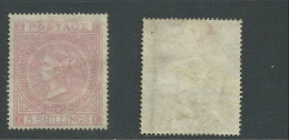 GB 1874 QV 5/-d Pale Rose MM Plate 2 SG 127.Rare Example CV £15000 As Of  2023  C854 ) - Ongebruikt