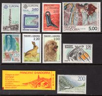 FRENCH ANDORRA - 1988 COMPLETE YEAR SET INCLUDING BOOKLET FINE MNH ** SG F389 - F397, SB2 - Collections