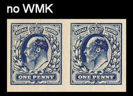 GREAT BRITAIN 1913 Edward IMPERF NoWMK PAIR Printer's Sample Trial [PRINT:1000] - Ensayos, Pruebas & Reimpresiones