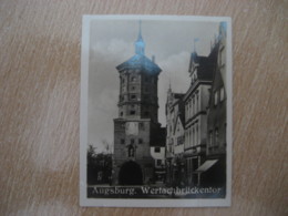 AUGSBURG Wertachbruckentor Bridge Gate Bilder Card Photo Photography (4 X 5,2 Cm) Bayern Bavaria GERMANY 30s Tobacco - Non Classés