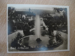 BAD ALTHEIDE Fountain Glatzer Gebirge Bilder Card Photo Photography (4x5,2cm) Kurort Thermal Health GERMANY 30s Tobacco - Non Classés