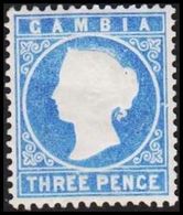 1880. GAMBIA. __ Victoria. __THREE PENCE. (Michel 8) - JF319312 - Gambia (...-1964)