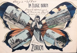 Switzerland......Zurich " Im Flute Durch Zurich " Gruss Aus....Butterflie Woman Views .. Ca. 1900 - ZH Zurich