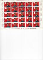 FEUILLET SUISSE HELVETIA 1965 SERVICE COMPLEMENTAIRE FEMININ 5 BANDES DE TIMBRES - Blocs & Feuillets