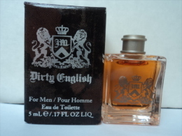 JUICY COUTURE " DIRTY ENGLISH" MINI EDT  POUR HOMME 5 ML  LIRE ET VOIR §§ - Miniatures Men's Fragrances (in Box)