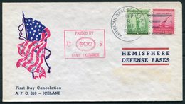 1941 Iceland USA Fieldpost American Base Forces A.P.O. 810 Patriotic Flag Censor Cover - Briefe U. Dokumente