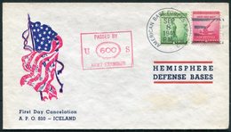 1941 Iceland USA Fieldpost American Base Forces A.P.O. 810 Patriotic Flag Censor Cover - Briefe U. Dokumente