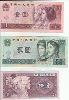 Lot De 3 Billets De Chine—1, 3 Et 5 Yuan—1980—Bon état - China