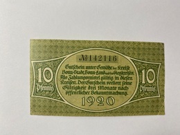 Allemagne Notgeld Bonn 10 Pfennig - Collections