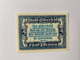 Allemagne Notgeld Elberfeld 5 Pfennig - Collections