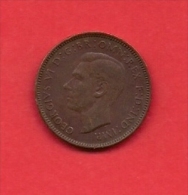 UK, 1943,  XF Circulated Coin, 1 Farthing, Km843  C1859 - B. 1 Farthing