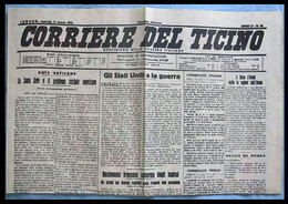 CORRIERE DEL TICINO Quotidiano Della Svizzera Italiana - 11 Marzo 1941 (USA Verso La Guerra -  Notizie Sul Fronte Greco) - Italian