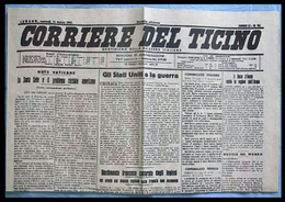 CORRIERE DEL TICINO Quotidiano Della Svizzera Italiana - 11 Marzo 1941 (USA Verso La Guerra -  Notizie Sul Fronte Greco) - Italiaans
