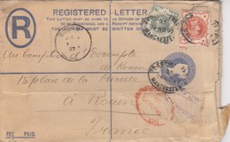 REGISTERED LETTER. 24 NOV 97. REGISTERED LONDON TO ROUEN.  1/2p +1S PERFIN. - Brieven En Documenten