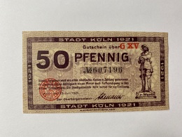 Allemagne Notgeld Koln 50 Pfennig - Collections