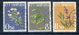 ALBANIA 1962 Medicinal Plants Perforated Used   Michel 654-56A - Albanien