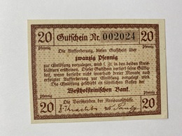 Allemagne Notgeld Mestholfteinischen 20 Pfennig - Collections