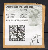 GRANDE-BRETAGNE - GREAT-BRITAIN - 2019 - VIGNETTE - POST & GO - A:INTERNATIONAL STANDARD - Used / Sur Fragment - - Post & Go Stamps