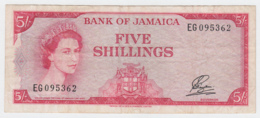 JAMAICA 5 Shillings 1960 (1964) VF Pick 51Aa 51A A - Jamaica