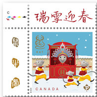 2020 = RAT LUNAR NEW YEAR = UPPER LEFT CORNER STAMP FROM SHEET OF 25  MNH CANADA - Astrologie