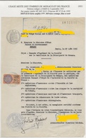 TIMBRES FISCAUX DE FRANCE  USAGE MIXTE FRANCE/MONACO  1943 RARE - Steuermarken