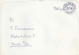 Feldpost Brief  "Sch.Hb.Bttr. I/74"          Ca. 1940 - Abstempelungen