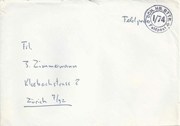 Feldpost Brief  "Sch.Hb.Bttr. I/74"          Ca. 1940 - Oblitérations