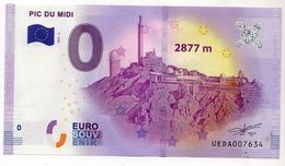 2017-2 FRANCE BILLET TOURISTIQUE 0 EURO SOUVENIR N°UEDA008865 PIC DU MIDI - Prove Private