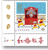2020 = RAT LUNAR NEW YEAR = LOWER LEFT CORNER STAMP FROM SHEET OF 25  MNH CANADA - Astrologie