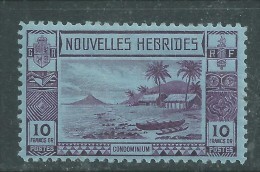 Nlles Hébrides N°111 X  Partie De Série : 10 F. Violet Sur Azuré, Légende Française  Trace De Charnière Sinon TB - Unused Stamps