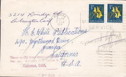 New Zealand RENUERA 1964 Cover Brief YUCAIPA, California Purple Cds. CALIMESA Post Office Cds. United States (2 Scans) - Lettres & Documents