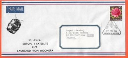 AUSTRALIE LETTRE DE 1968 DE WOOMERA COSMOS,FUSEE EUROPA I,SATELLITE - Marcophilie