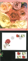 Norway 2003 Roses Mi 1455-1456 MNH Bloc And FDC Set In Folder - Briefe U. Dokumente