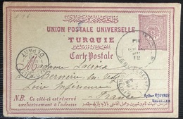 Turquie 1899 Entier 20 Pa Violet Oblitéré De Jerusalem Pour La France à La Bernerie En Retz  TTB & RR - Briefe U. Dokumente