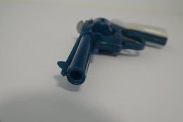 Vintage TOY GUN :  BLUE PLASTIC REVOLVER - L=23.0cm - 19**'s - Keywords : Cap - Cork Gun - Rifle - Pistol - Tin - Decorative Weapons