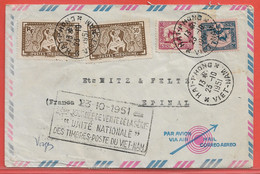 INDOCHINE LETTRE DE 1951 DE HAI-PHONG POUR EPINAL FRANCE - Briefe U. Dokumente