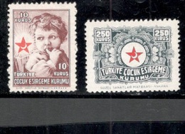 TURKEY1945-6:For CHILD CARE....Michel 102-3mnh** Cat.Value61Euros($67) - Unused Stamps
