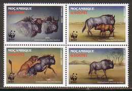 Blue Wildebeest WWF Mozambique MNH 4 Stamps 1999 - Unused Stamps