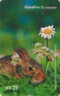 Télécarte SUISSE GLOBAL ONE - ANIMAL - LAPIN LIEVRE - RABBIT Switzerland Phonecard - KANINCHEN HASE - Rabbits