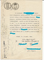 TIMBRES FISCAUX DE MONACO 1930 PAPIER TIMBRE BLASON 1Fc + 50c Filigrane ALBERTI - Revenue