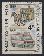 Ambulance Car / Horse Carriage- 1987 Hungary - Canceled - Erste Hilfe