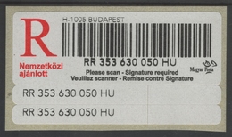 2018 - Vignette Label - REGISTERED LETTER LABEL For Hungary - UNUSED - 1005 Budapest INTERNATIONAL - Automaatzegels [ATM]