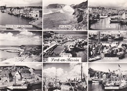 Cpsm 10cm X 15 Cm. PORT EN BESSIN (14) Multi-vues (dont Criée Aux Poissons,Passe Du Bassin,Quai Félix Faure) - Port-en-Bessin-Huppain