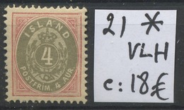 4 Aur. Chiffre Yv. 21 *. Cote 18,- E. Très Légère Charnière - Unused Stamps