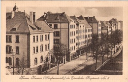 HANAU Hessen Kaserne Des Eisenbahn Regiments No 3 Straßenansicht 25.4.1916 Gelaufen - Hanau