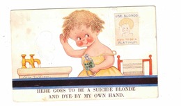 "...Suicide Blonde.." Baby Dyeing Here Own Hair Signed Artist "Vera Paterson" England, Old Card Sent In 1941 From Canada - Paterson