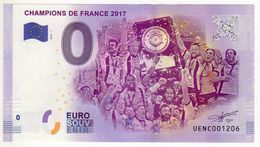 2017-1 FRANCE BILLET TOURISTIQUE 0 EURO SOUVENIR N°UENC001201 CHAMPIONS DE FRANCE 2017 - Essais Privés / Non-officiels