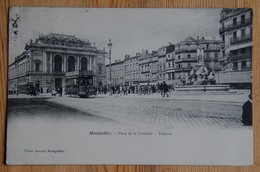 34 : Montpellier - Place De La Comédie - Théâtre - Animée : Petite Animation - Plan Inhabituel - Tramway - (n°16970) - Montpellier
